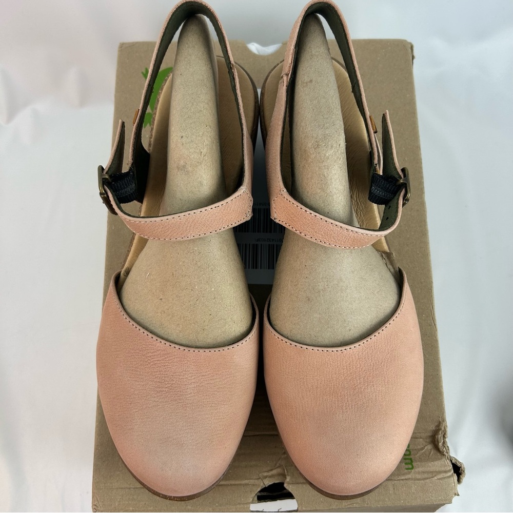 El Naturalista Peach Leather Cork Wedge Sandals Size 42 or US 11 - Picture 10 of 15